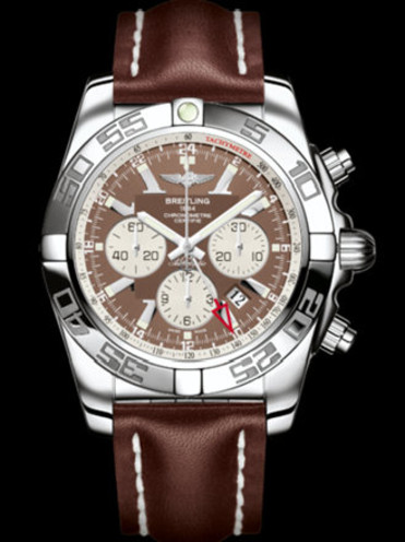 百年灵机械计时GMT腕表系列AB041012/Q586棕皮带