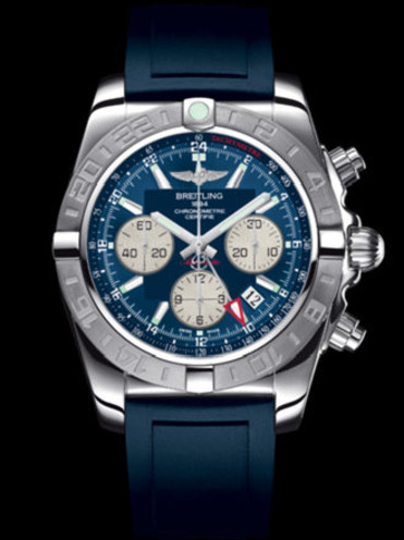 百年灵机械计时GMT终极计时腕表系列AB042011/C851蓝深潜胶带