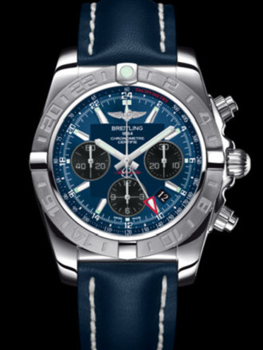 百年灵机械计时GMT终极计时腕表系列AB042011/C852蓝皮带